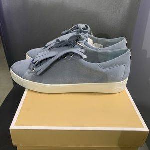 Michael Kors Keaton Kil Tie Suede Sneakers Dusty Blue